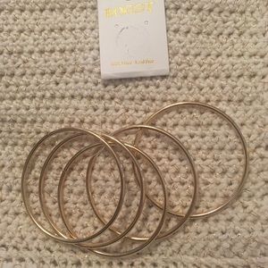 5 Gold Tone BOGOT Bangle Bracelets